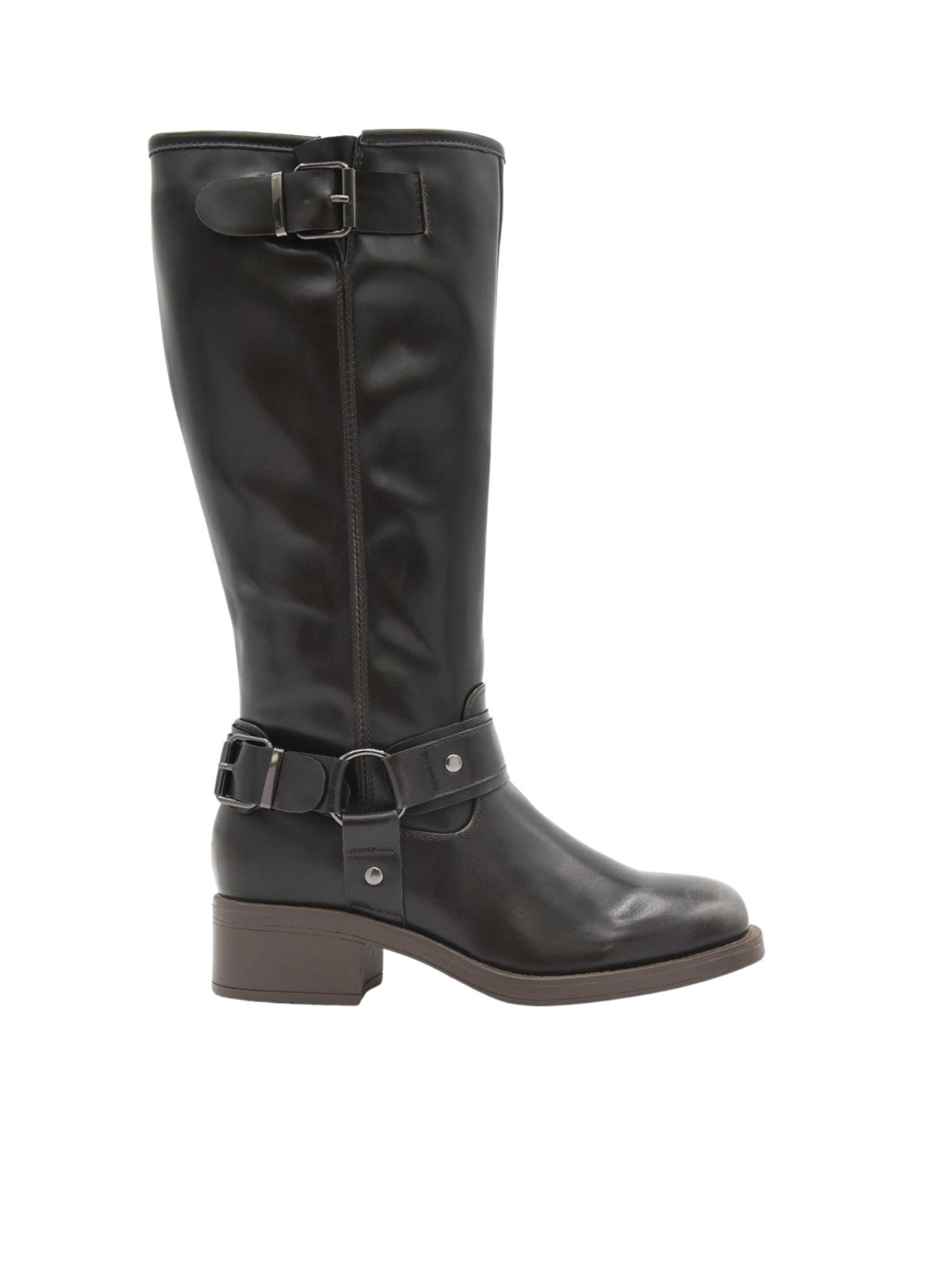 BOTA ALTA NEGRA BIKER CON HEBILLAS DE NYREX