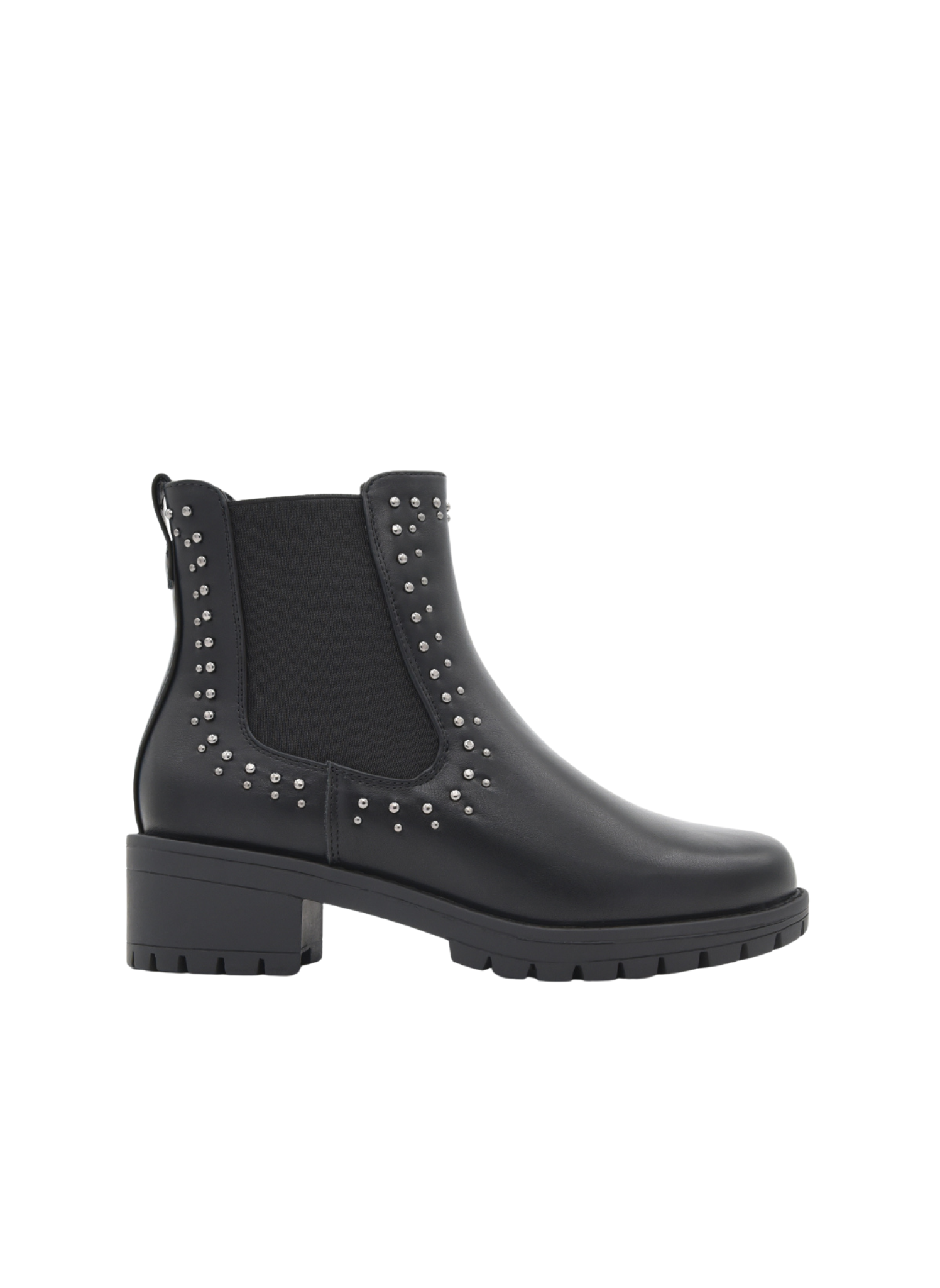 BOTÍN NEGRO CON TACHAS Y ELÁSTICOS DE NYREX