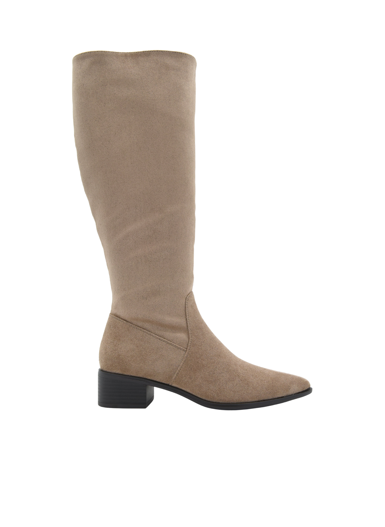 BOTA ALTA TAUPE CON TACÓN BAJO CUADRADO  DE NYREXDE NYREX