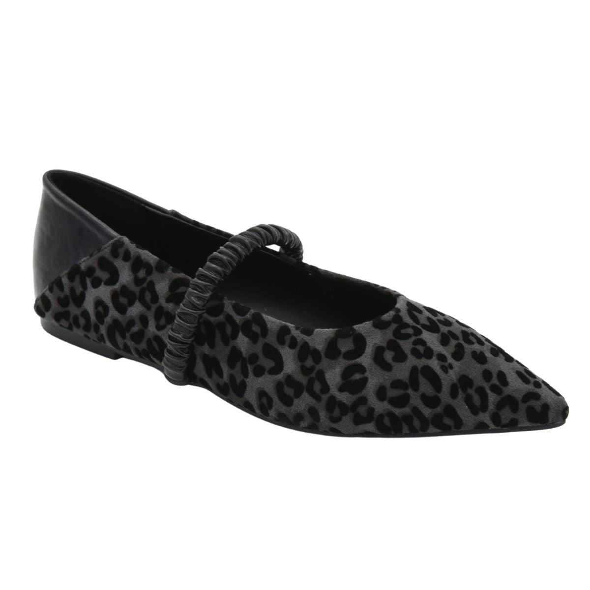 BLACK LEOPARD PRINT BALLERINA WITH ELASTIC