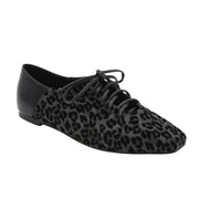 ZAPATO CORDONES NEGRO ESTAMPADO LEOPARDO