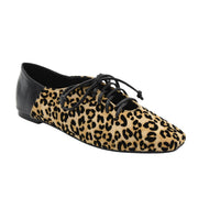 LEOPARD PRINT LACE-UP SHOE TAUPE