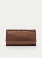 BOLSO CLUTCH FIESTA BRONCE METALIZADO CADENA