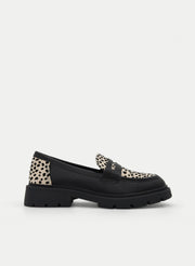 BEIGE LOAFER WITH BEIGE CHEETAH DETAIL