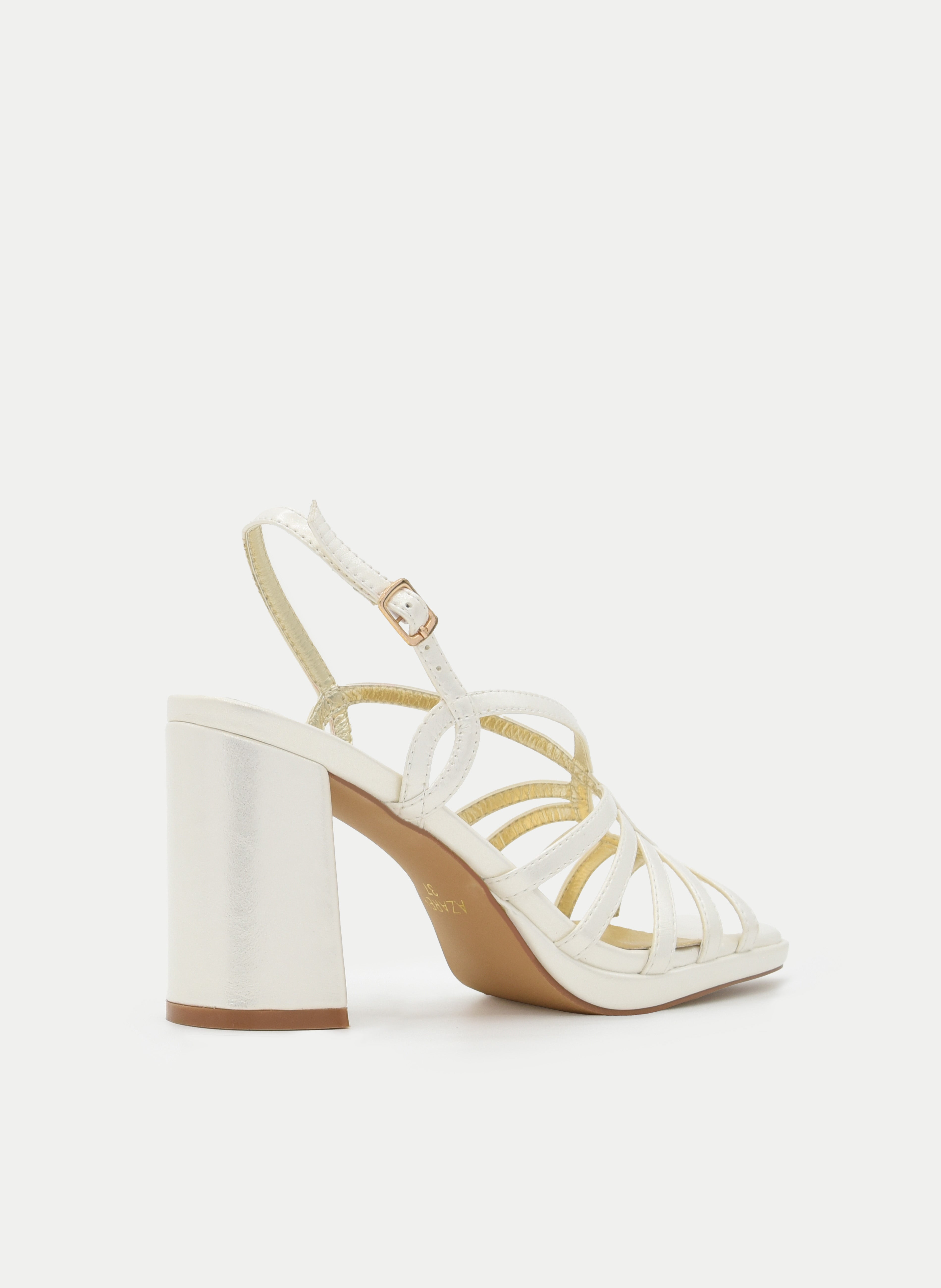 WIDE-HEEL PEARL STRAPPY SANDAL