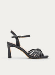 SANDALIA NEGRA TACÓN FINO ELEGANTE