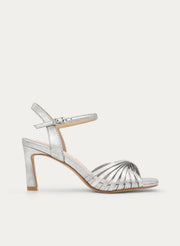 SILVER METALLIC STILETTO SANDAL