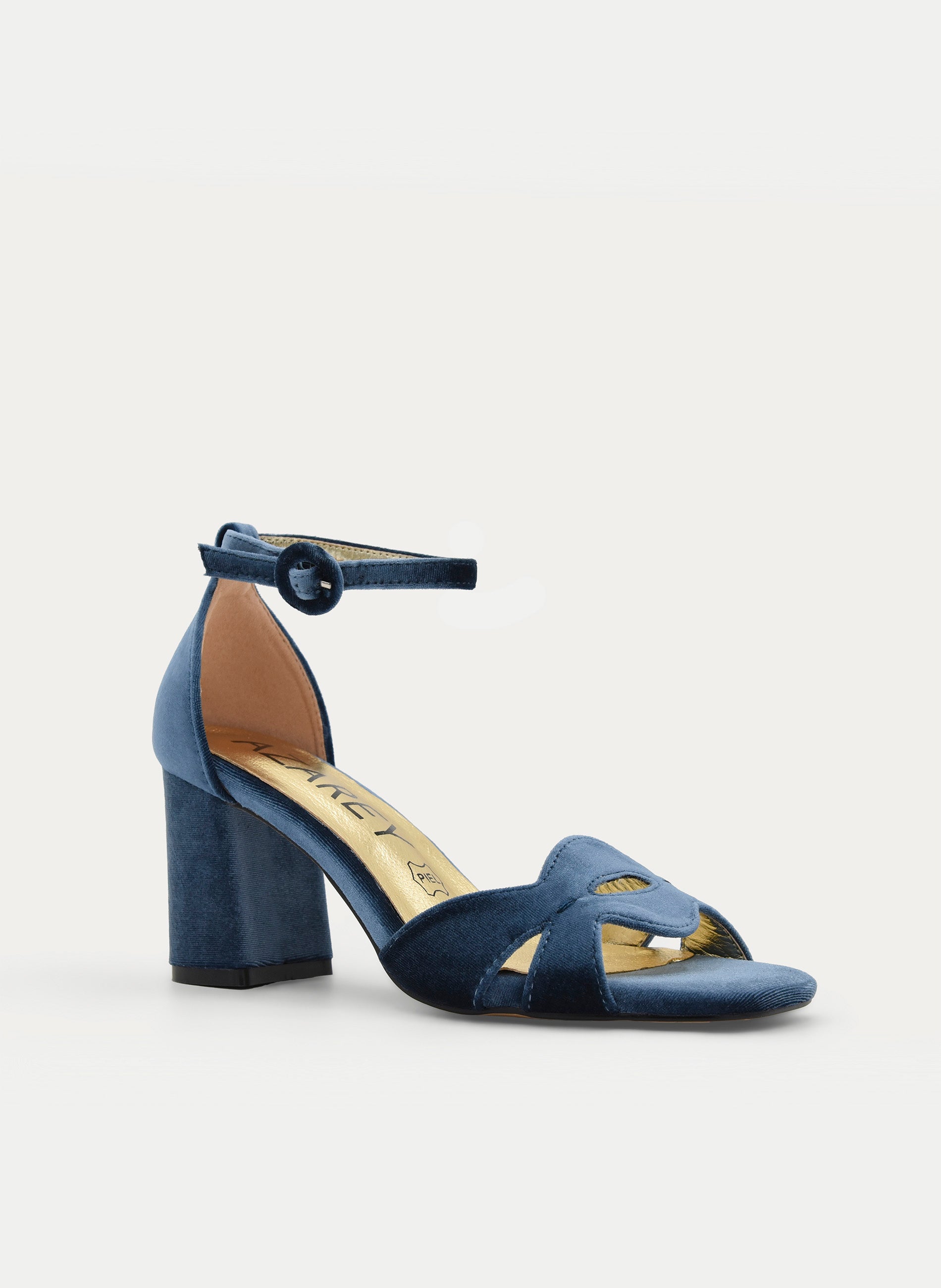 Sandalias Elegante de Terciopelo Azul