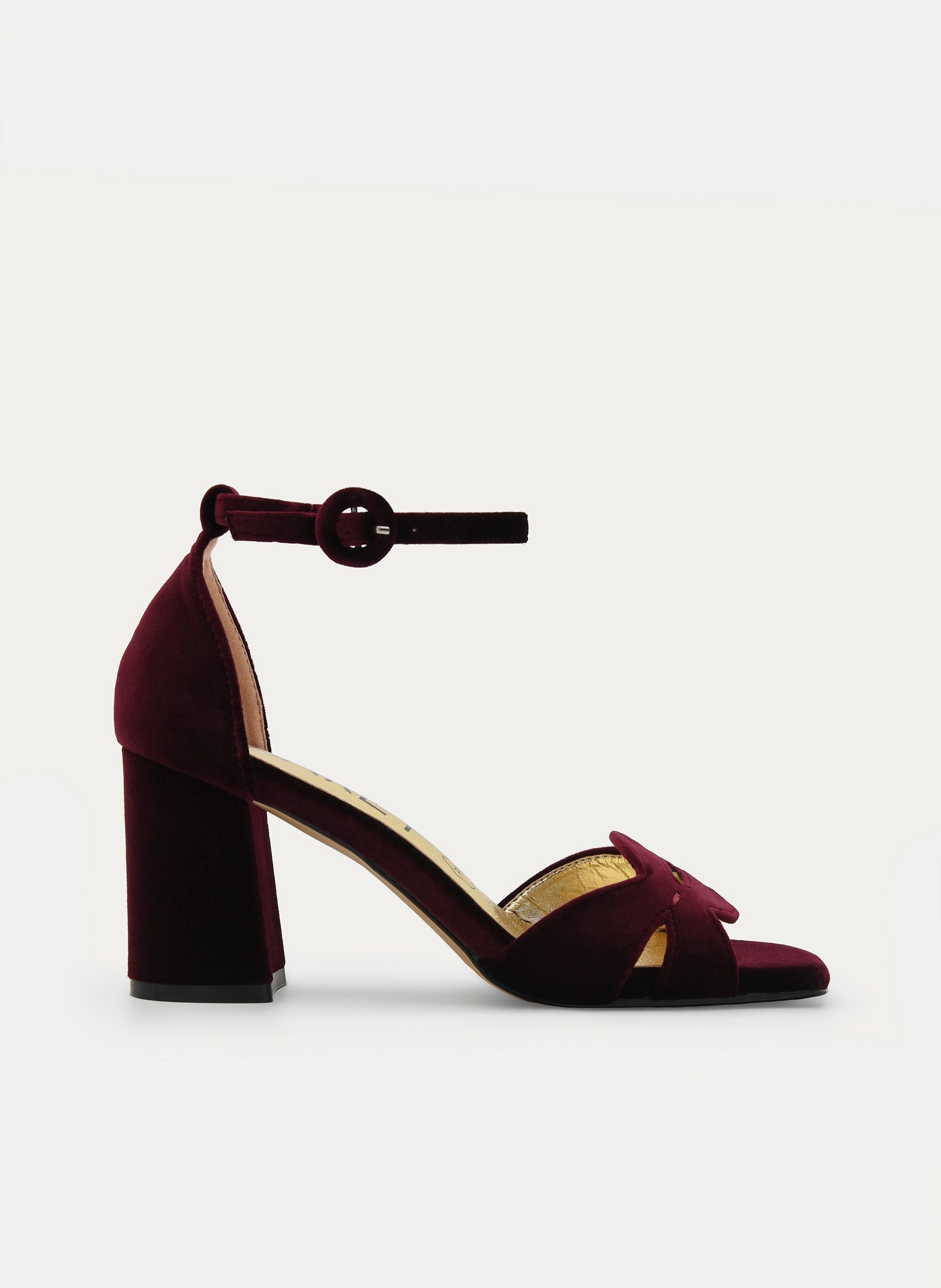 Elegant Burgundy Velvet Sandals