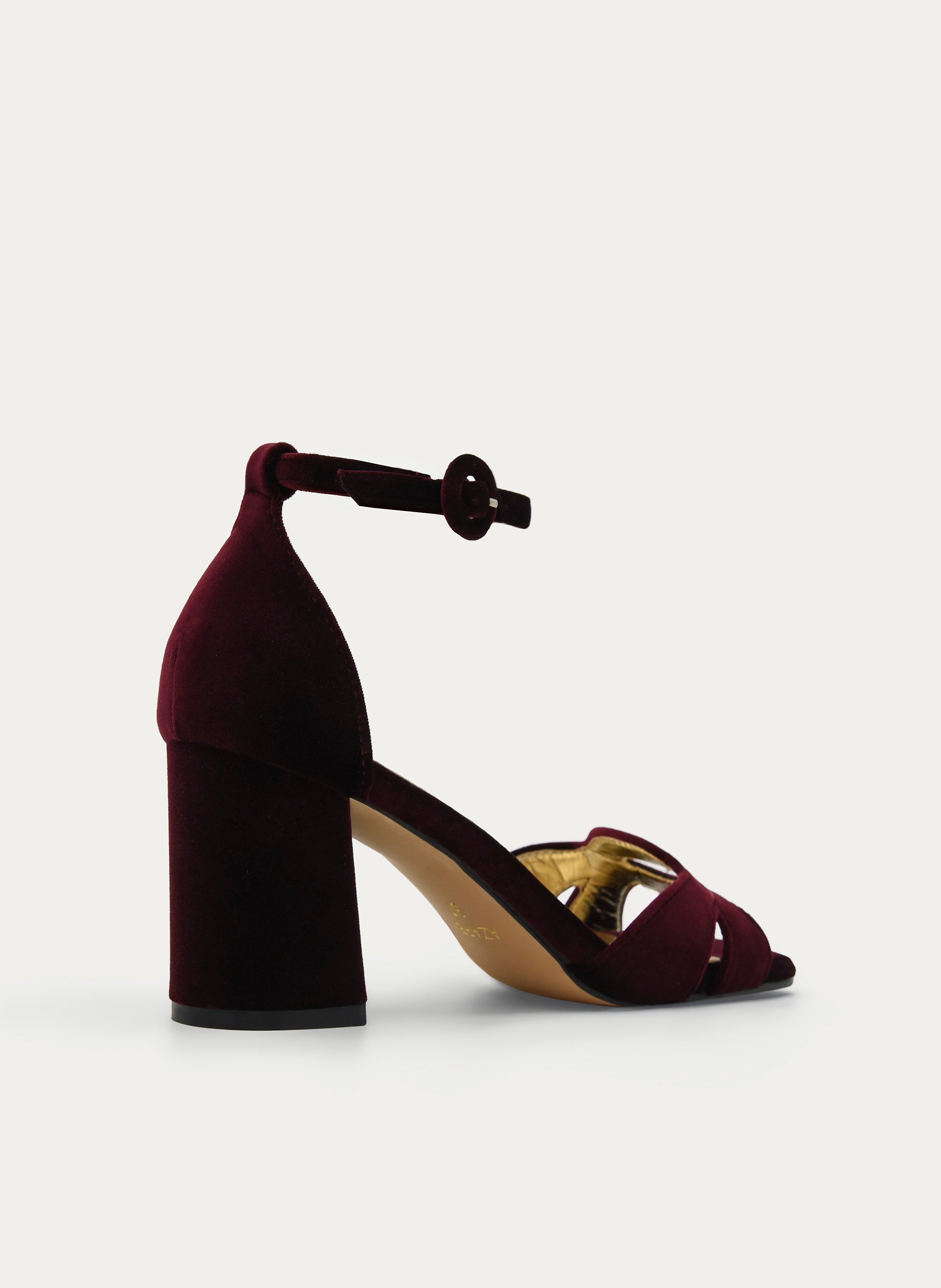 Elegant Burgundy Velvet Sandals