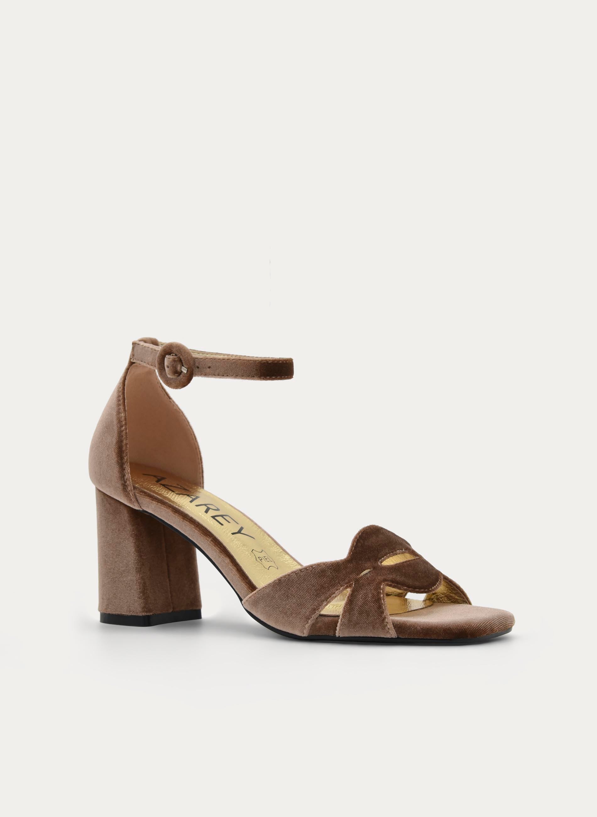 Elegant Taupe Velvet Sandals