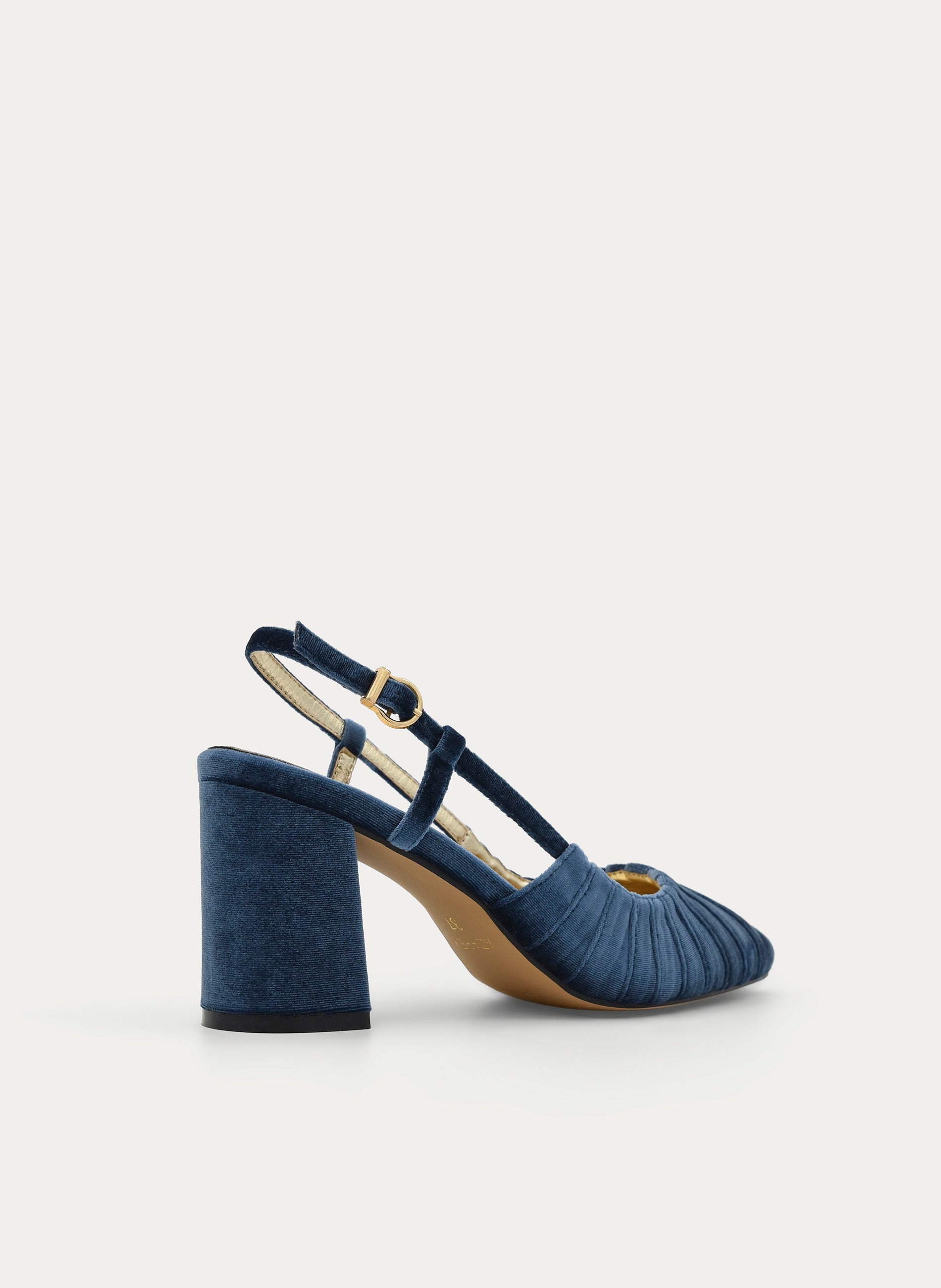 ZAPATO DE TERCIOPELO DESTALONADO AZUL