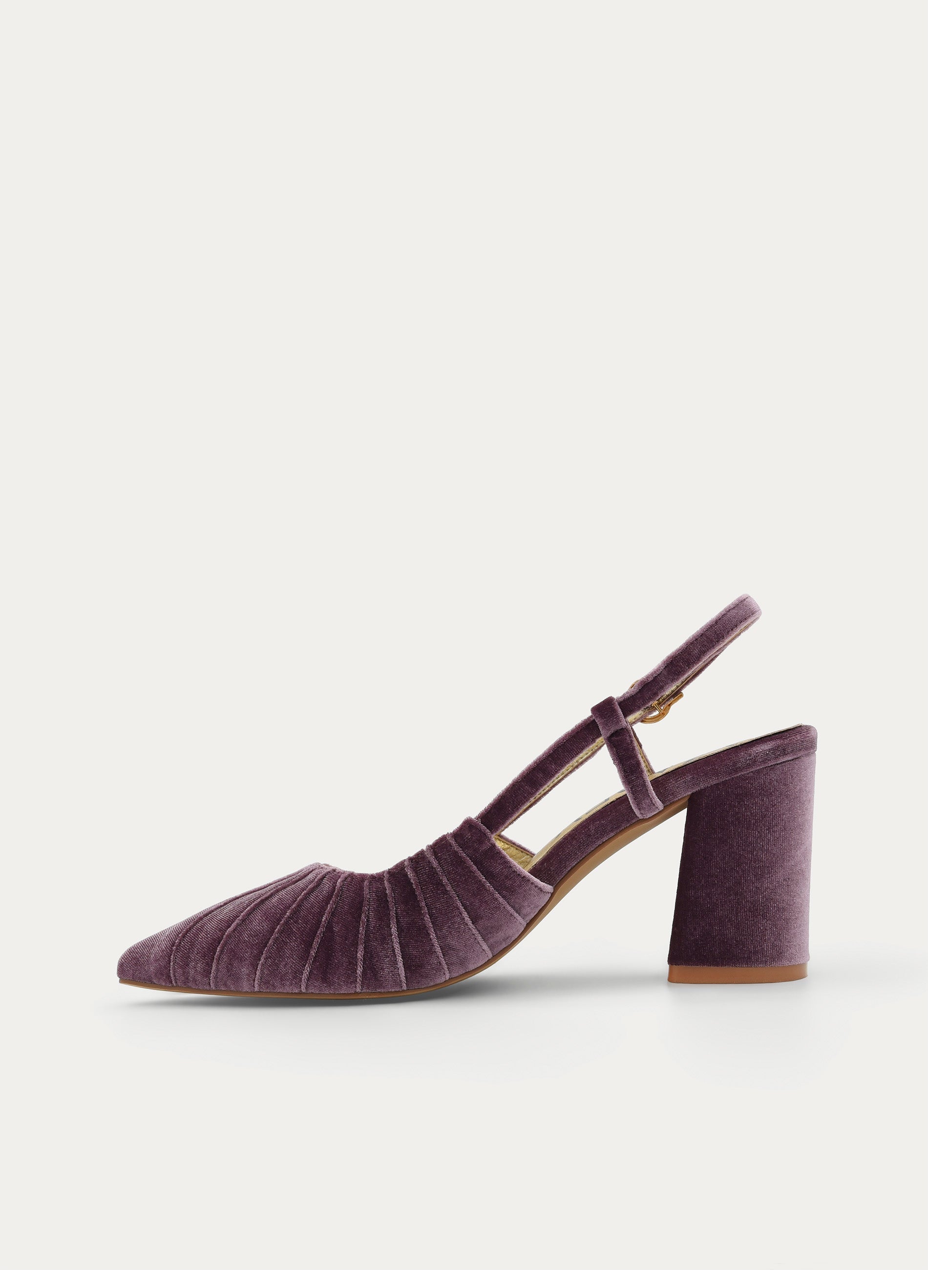 MAUVE SLINGBACK VELVET SHOE