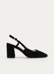 ZAPATO DE TERCIOPELO DESTALONADO NEGRO