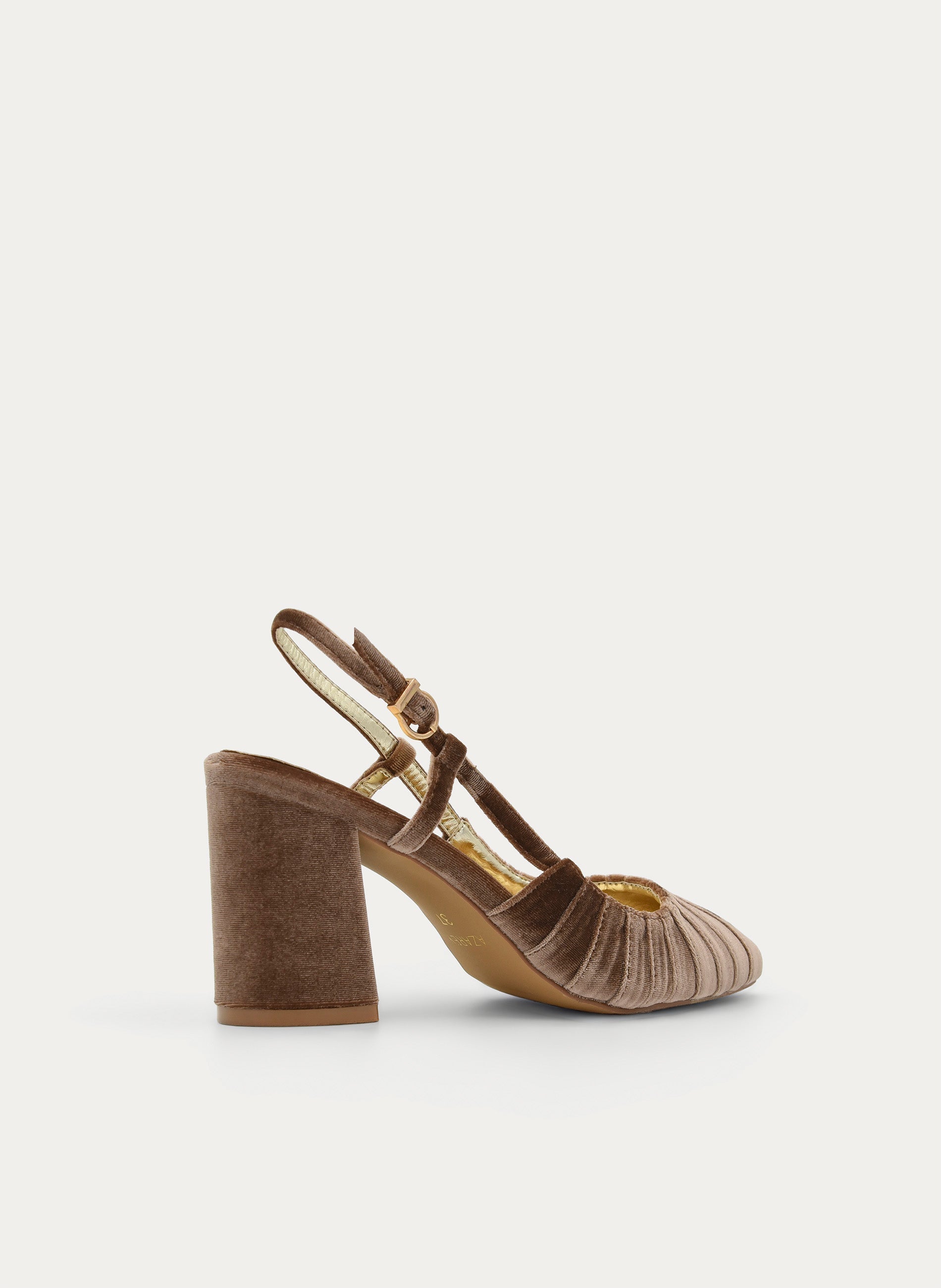 ZAPATO DE TERCIOPELO DESTALONADO TAUPE