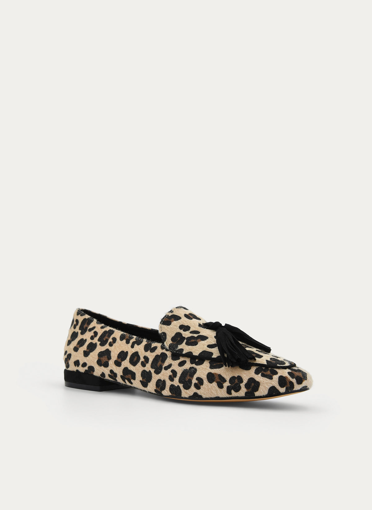 LEOPARD LOAFER BEIGE TASSELS LOW HEEL