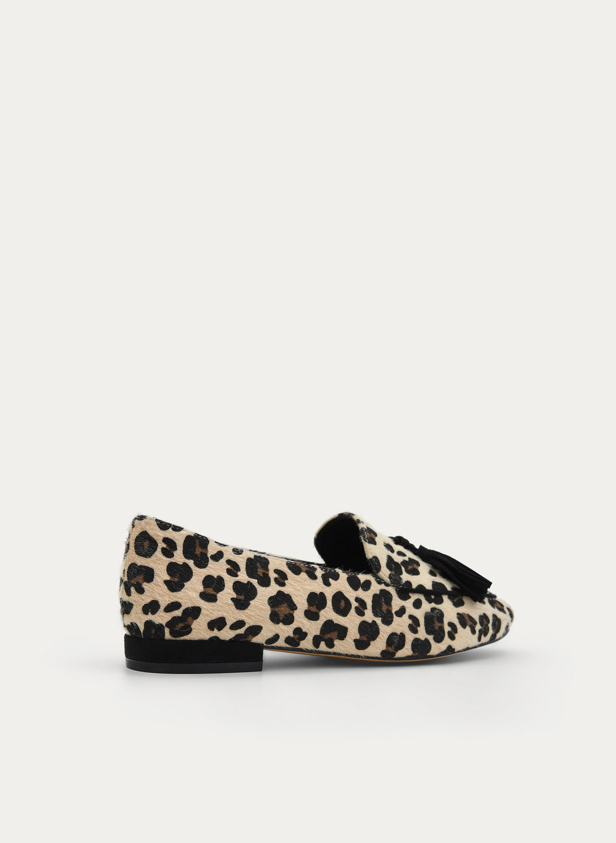 LEOPARD LOAFER BEIGE TASSELS LOW HEEL