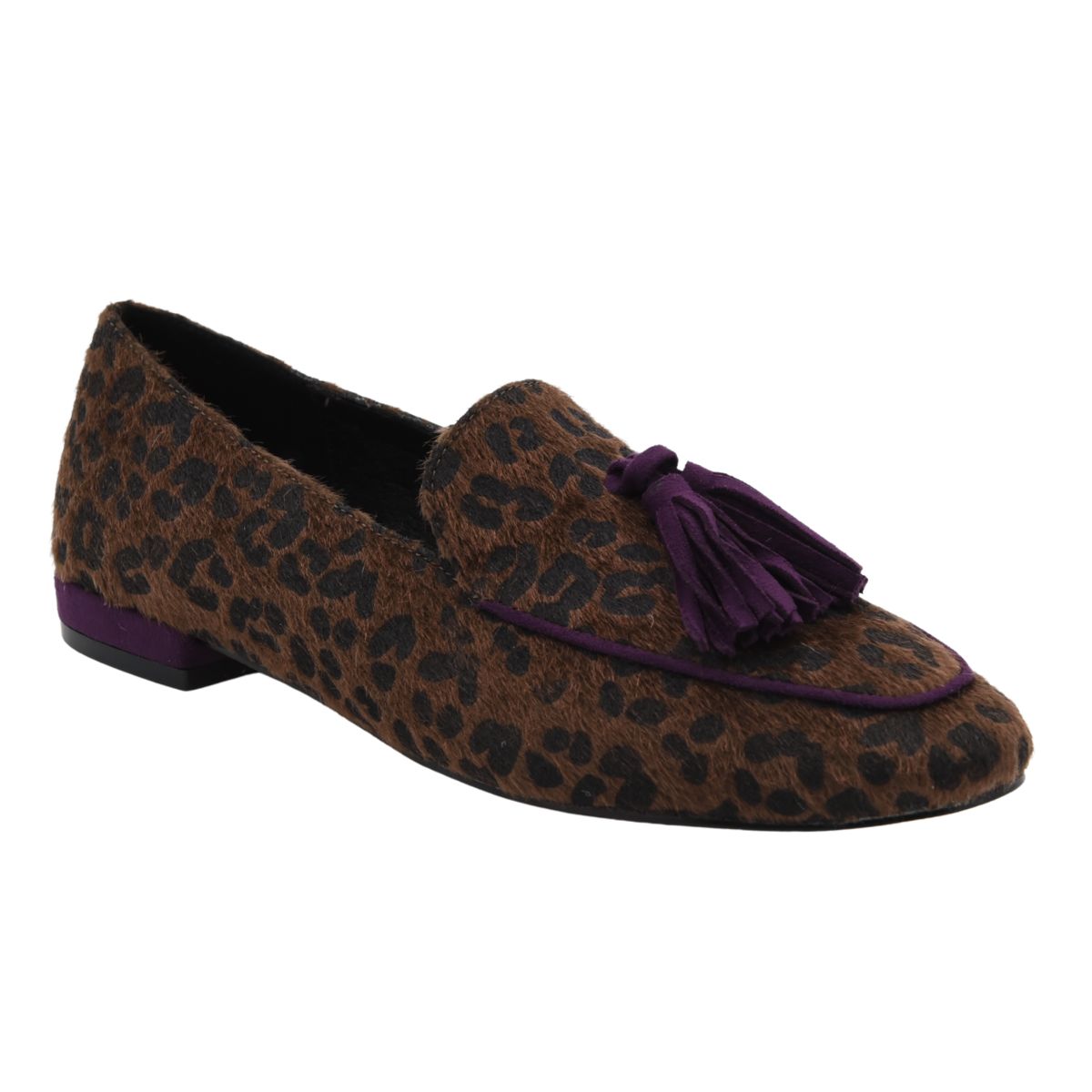 MOCASÍN LEOPARDO MARRÓN BORLAS TACÓN BAJO