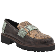 MOCASÍN TAUPE MARRÓN ANIMAL PRINT SUELA TRACK