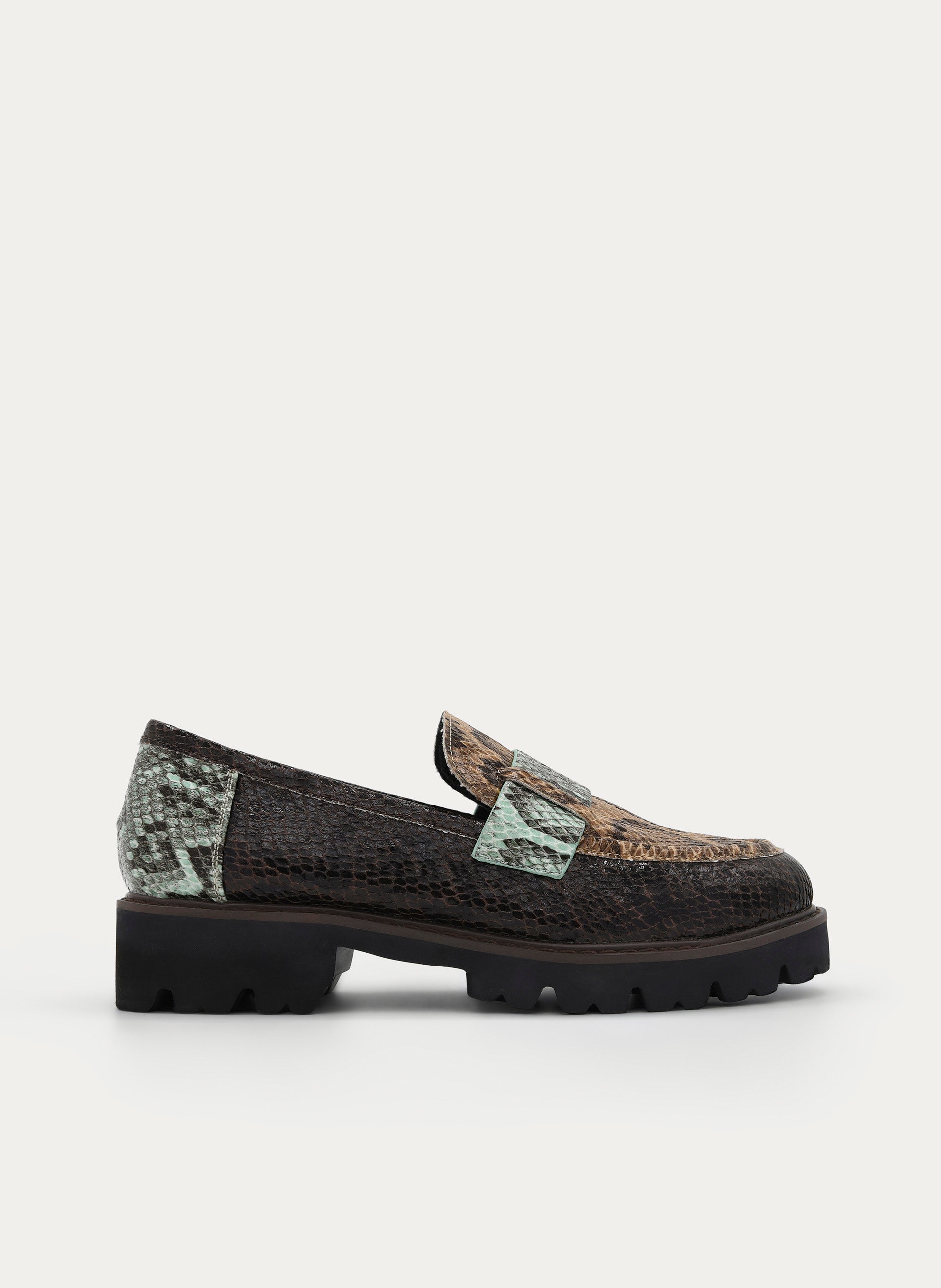 TAUPÉ BROWN ANIMAL PRINT TRACK SOLE LOAFER