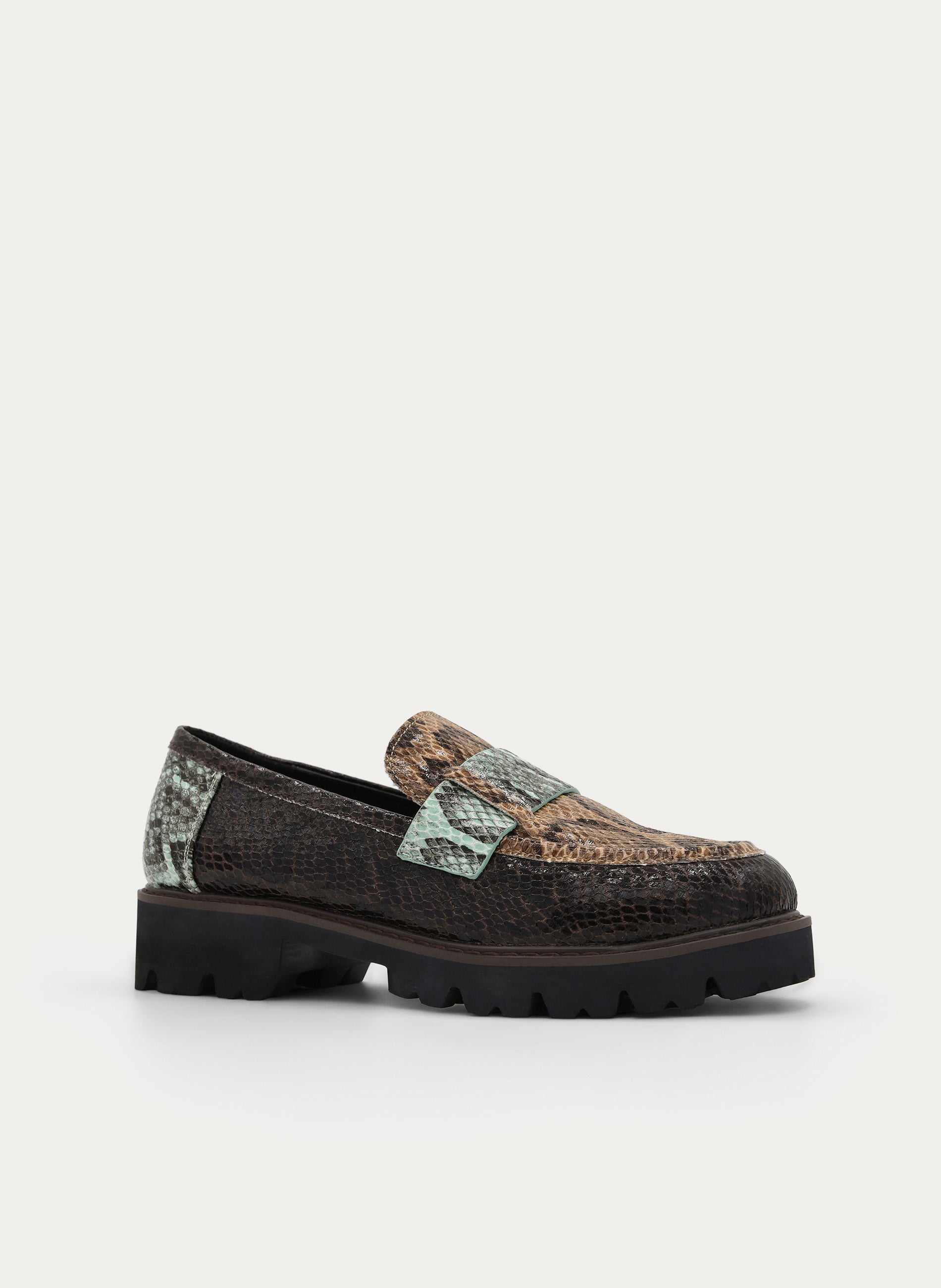 TAUPÉ BROWN ANIMAL PRINT TRACK SOLE LOAFER