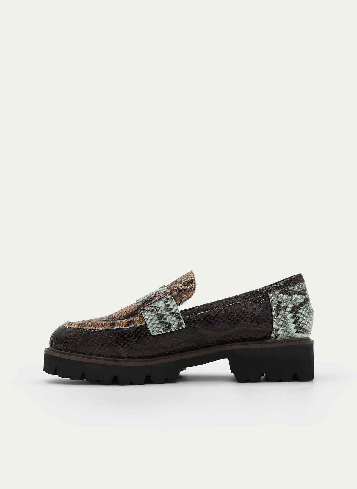 TAUPÉ BROWN ANIMAL PRINT TRACK SOLE LOAFER