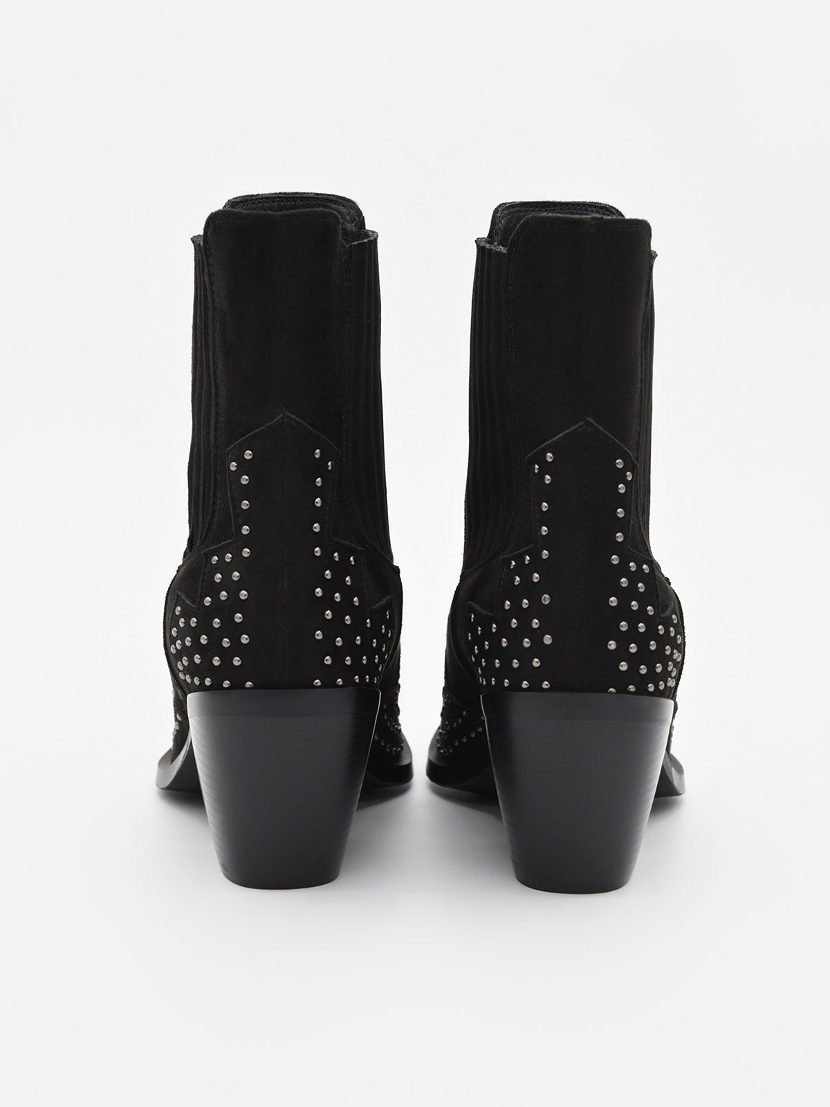 BOTÍN COWBOY NEGRO CON TACHAS