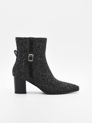 BOTÍN TEXTIL NEGRO CON HEBILLA