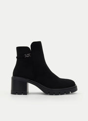 AZAREY BLACK BOOT WITH BLOCK HEEL AND TRACK SOLE