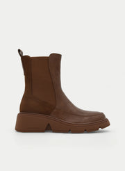 LEATHER ANKLE BOOTS WITH ELASTIC SIDE PANELS