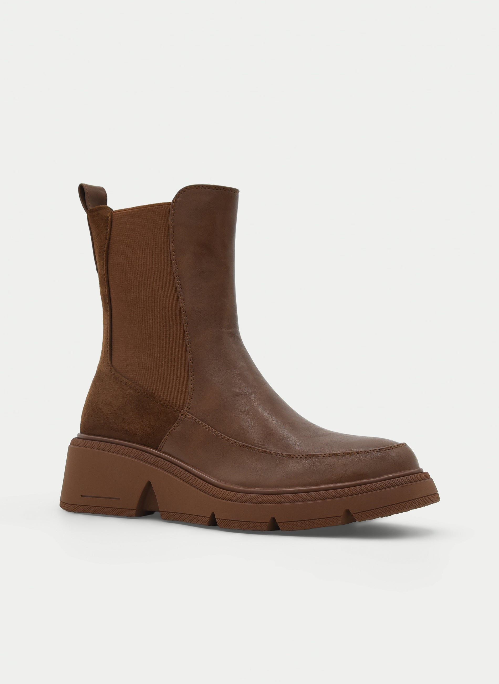 LEATHER ANKLE BOOTS WITH ELASTIC SIDE PANELS