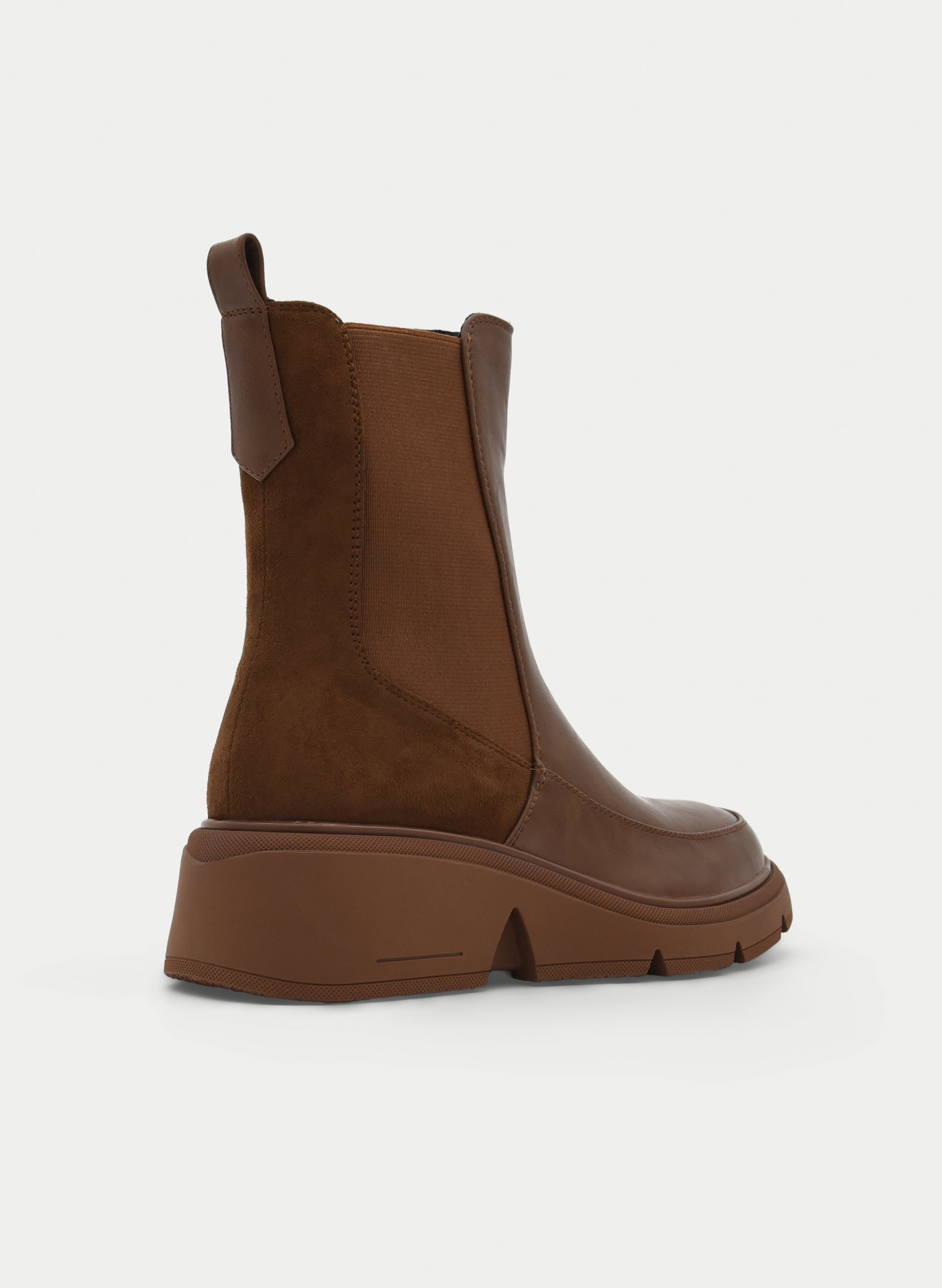 LEATHER ANKLE BOOTS WITH ELASTIC SIDE PANELS