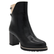 BLACK BOOT HIGH BLOCK HEEL ZIP
