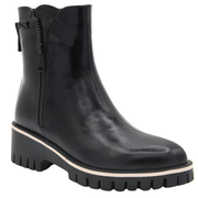 BLACK ANKLE BOOT TRACK SOLE SIDE ZIP