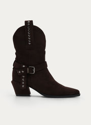 BROWN COWBOY BOOT WITH BUCKLE
