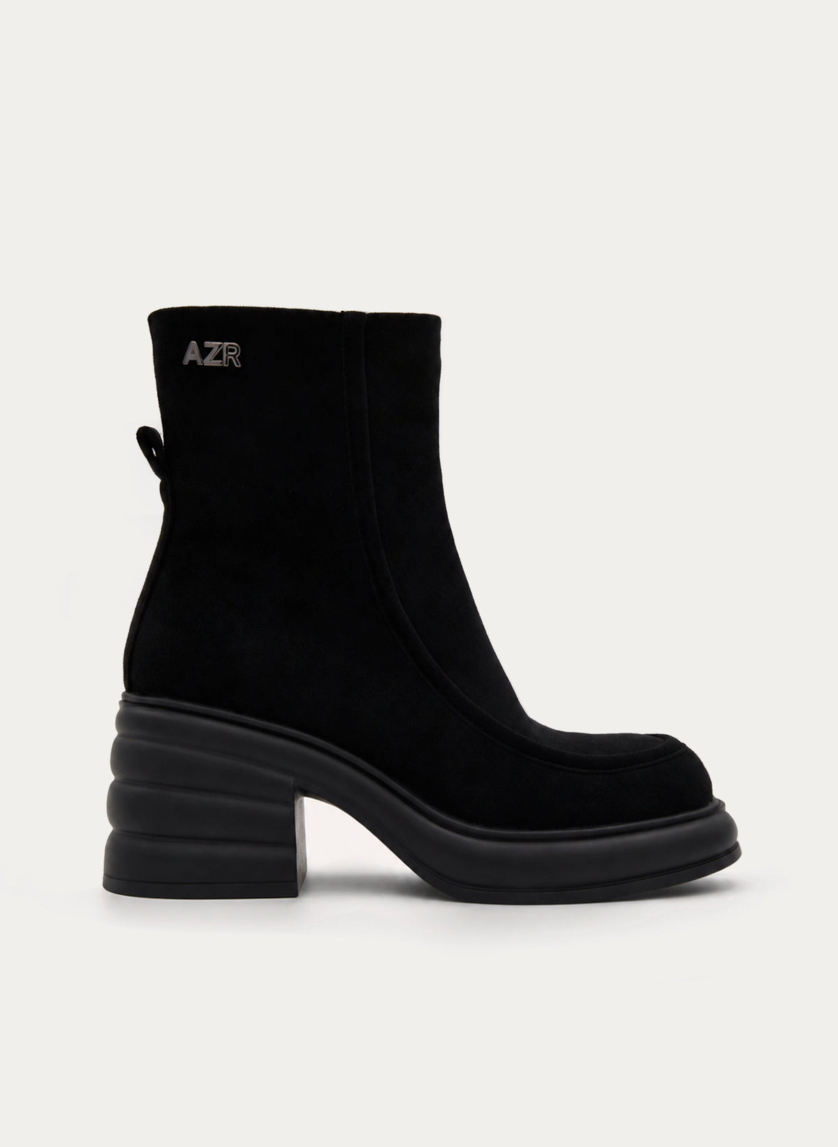 BLACK PLATFORM BLOCK HEEL MODERN ANKLE BOOTS