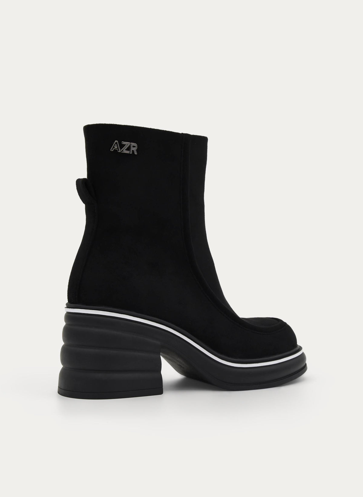 BLACK PLATFORM BLOCK HEEL MODERN ANKLE BOOTS