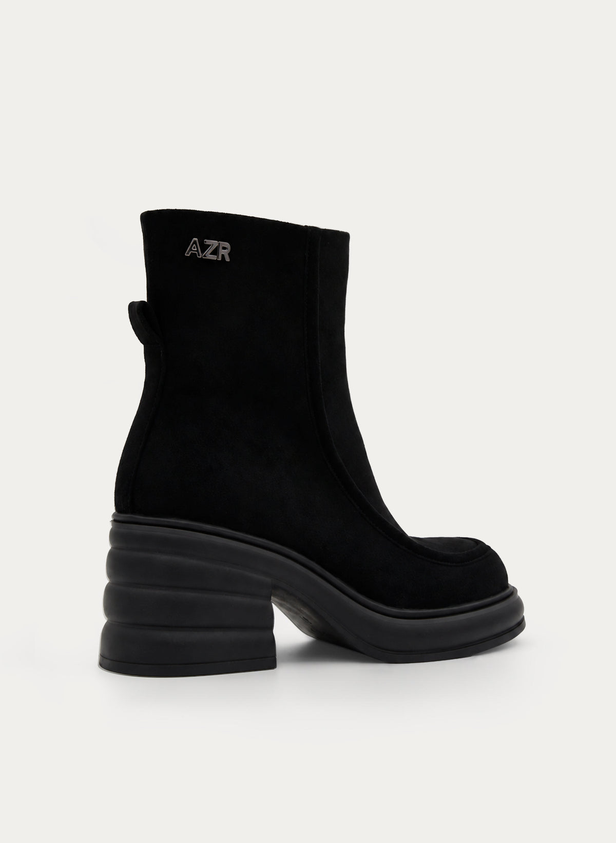 BLACK PLATFORM BLOCK HEEL MODERN ANKLE BOOTS