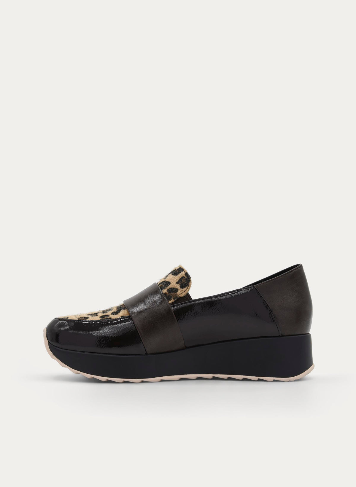 BROWN LEOPARD PRINT COMFORT WEDGE LOAFER
