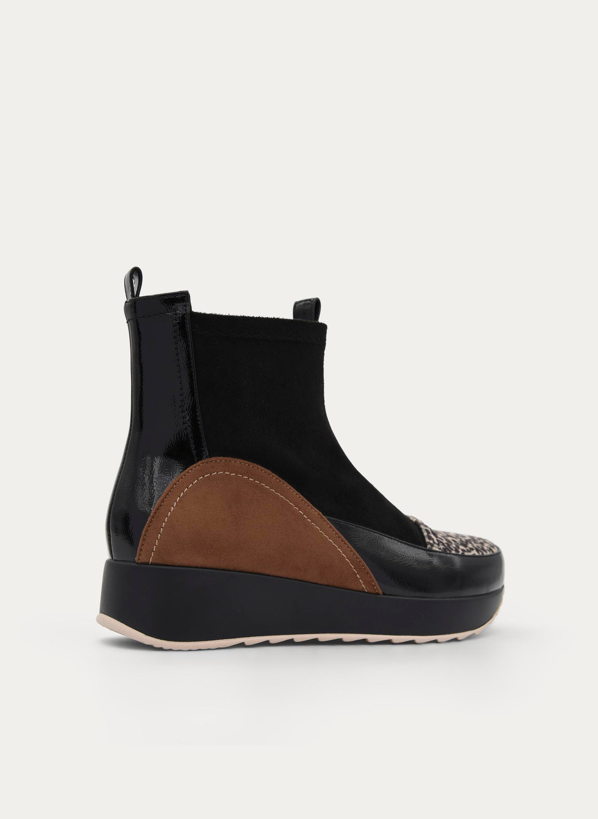 BLACK LEOPARD WEDGE SNEAKER