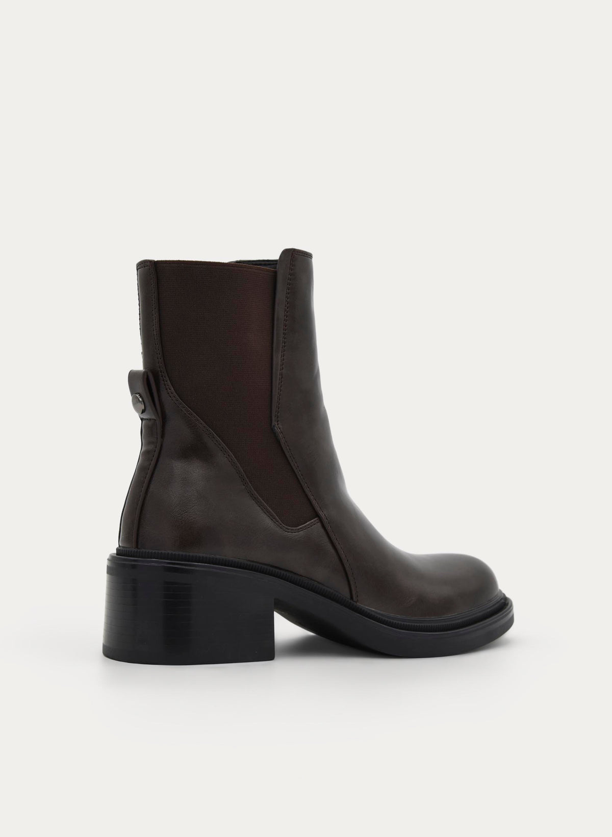 BROWN ANKLE BOOTS WITH MEDIUM HEEL AND ELASTIC SIDES
