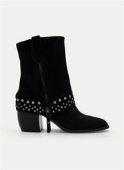 Black gaiter boot with suede effect