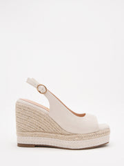 Ice-colored jute wedge sandal