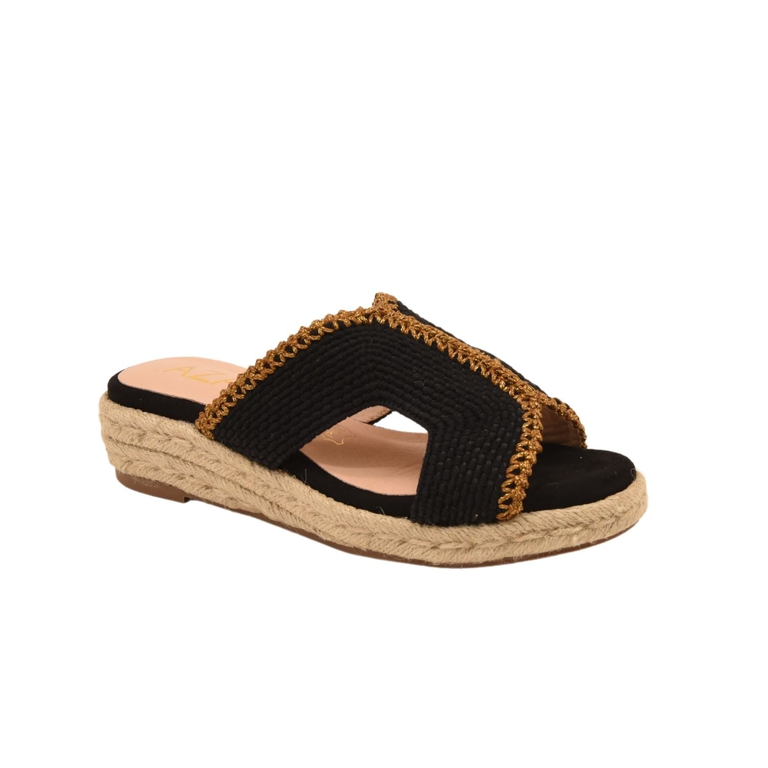 GREEN HEELED SANDALS WITH JUTE PLATFORM AND BRAIDED DESIGN