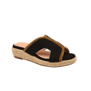 GREEN HEELED SANDALS WITH JUTE PLATFORM AND BRAIDED DESIGN