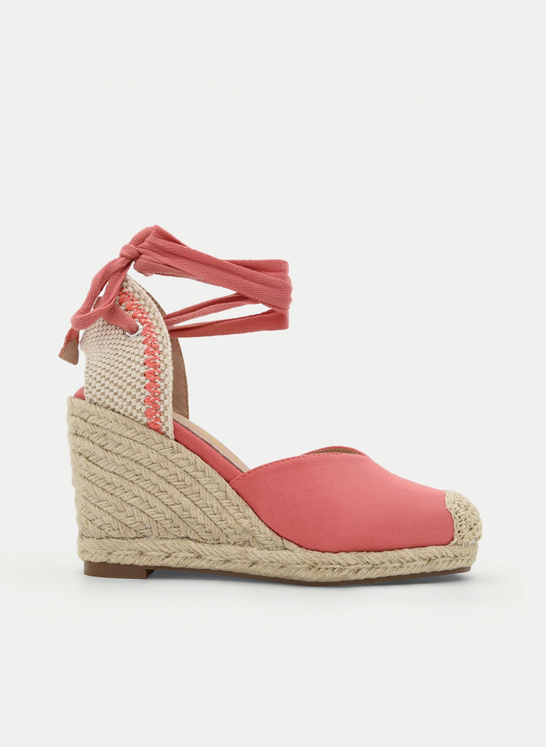 ALPARGATA CUÑA CORAL CON LAZADA