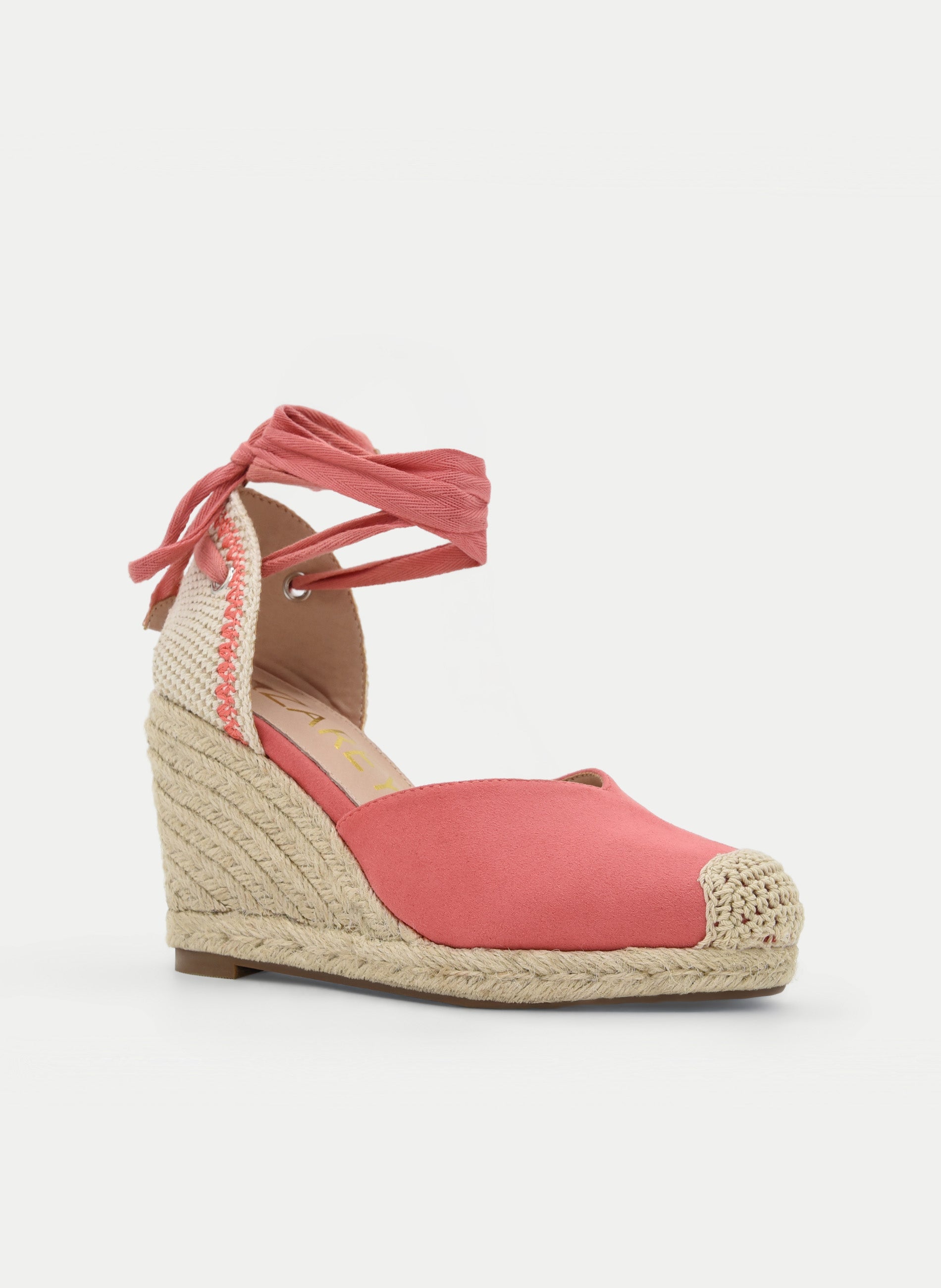 ALPARGATA CUÑA CORAL CON LAZADA