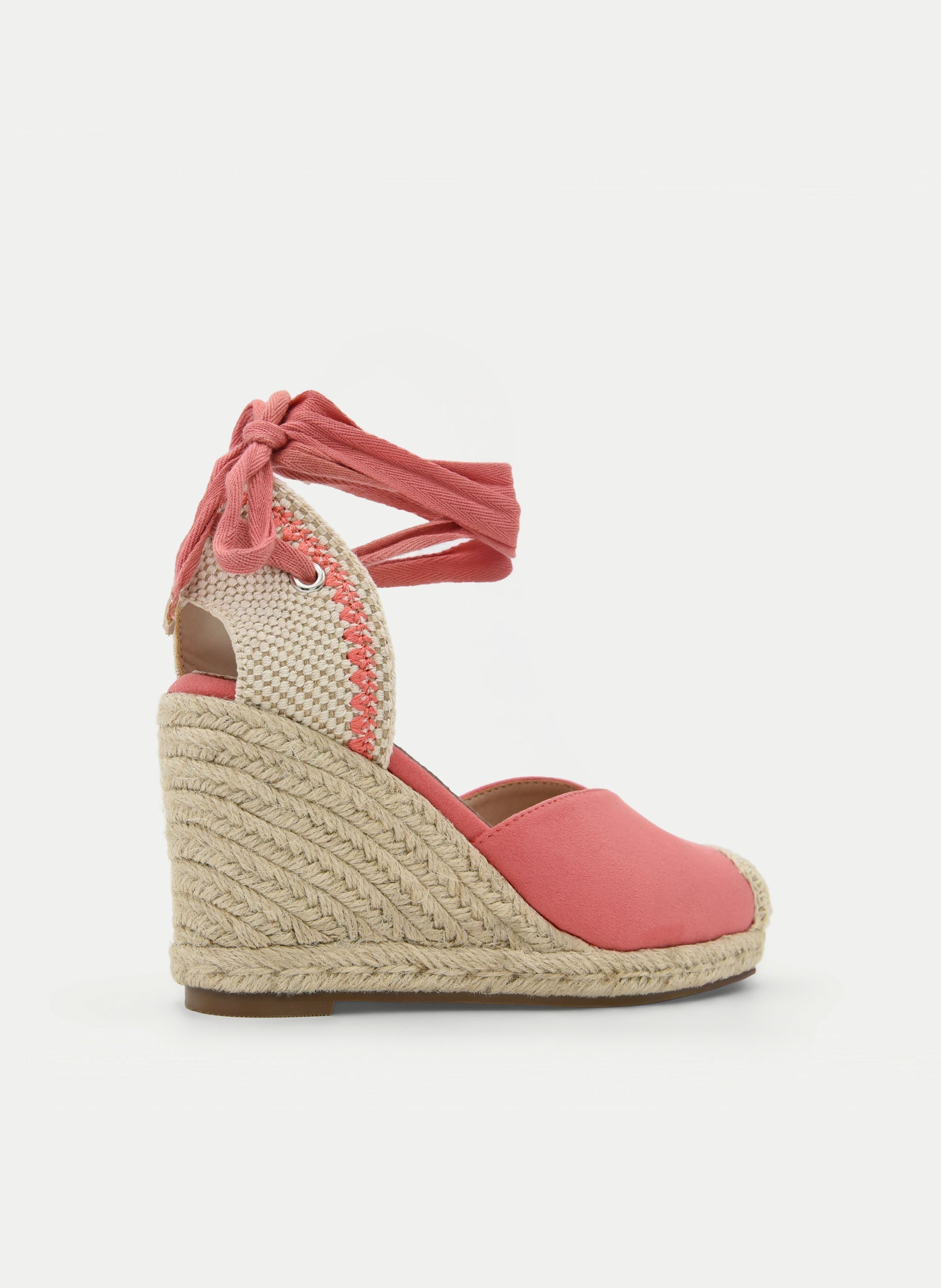 ALPARGATA CUÑA CORAL CON LAZADA