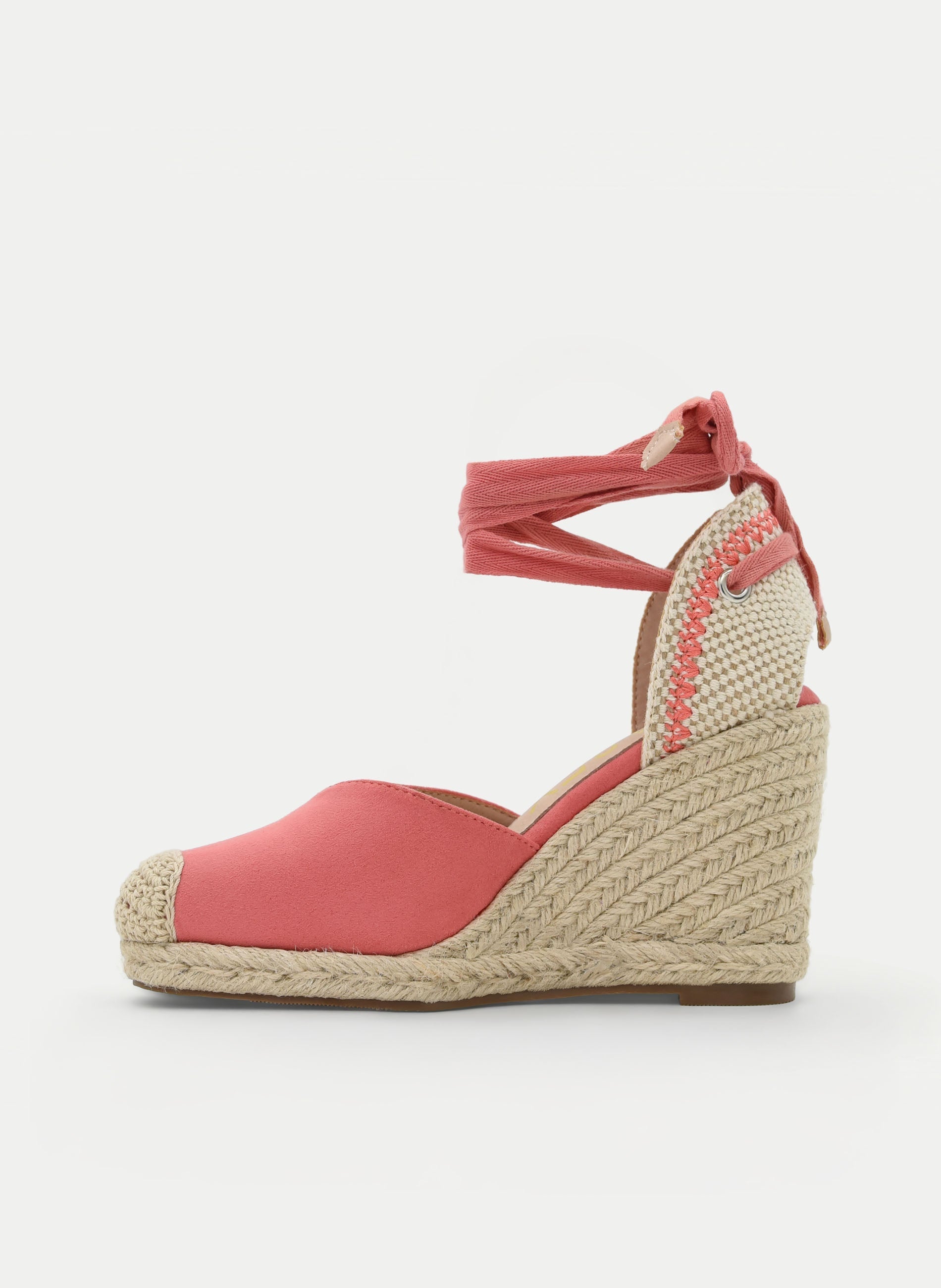 ALPARGATA CUÑA CORAL CON LAZADA