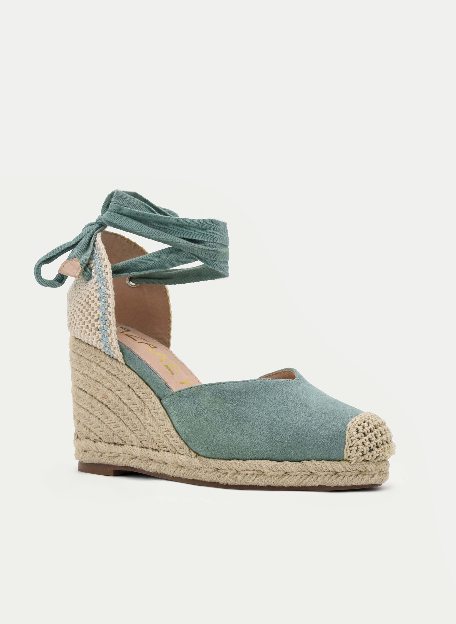 ALPARGATA CUÑA VERDE CON LAZADA